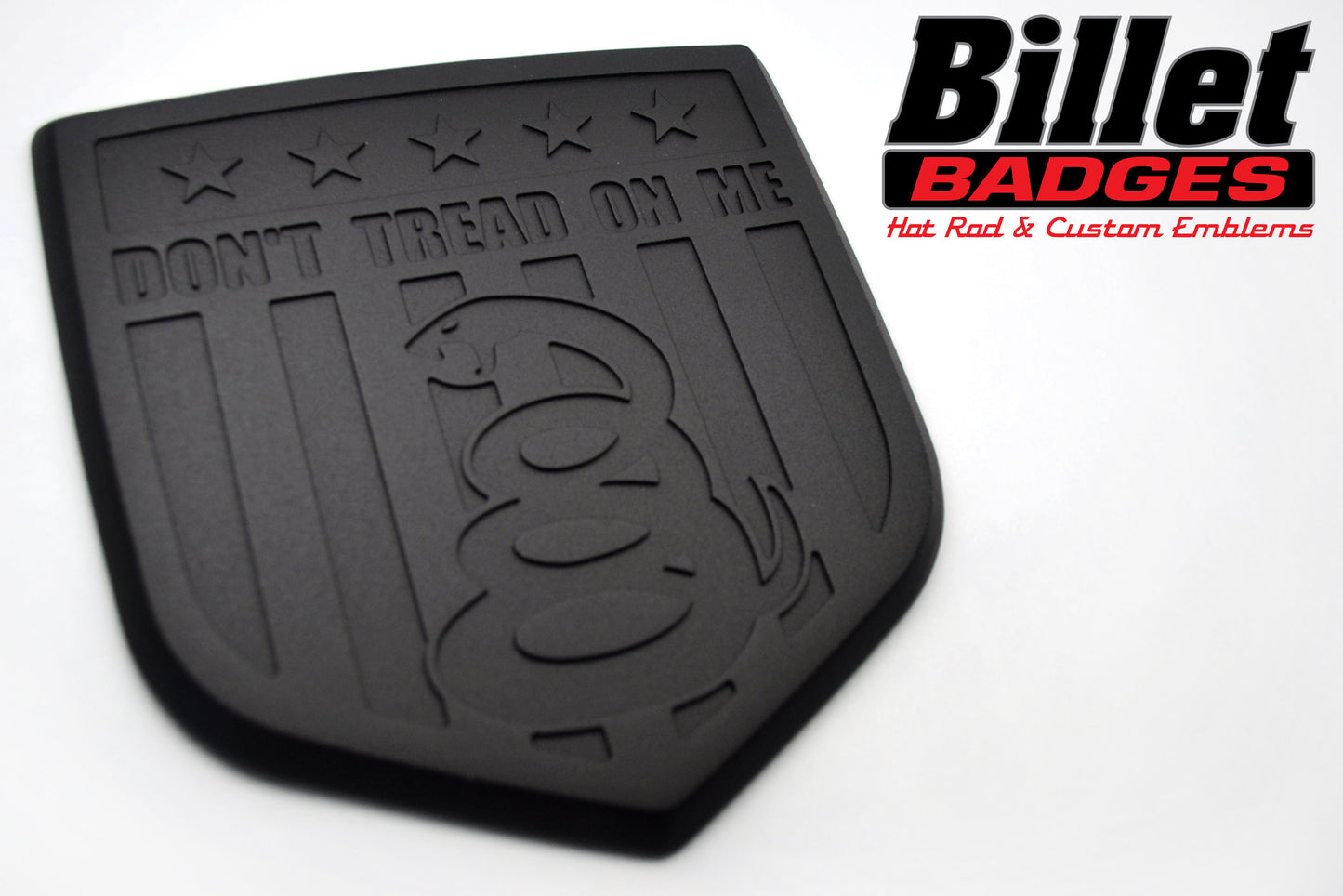 "Don't Tread On Me" Shield - Satin Black Powder Coat