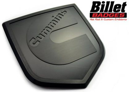 "Cummins" Shield - brushed carbon black / machined carbon black