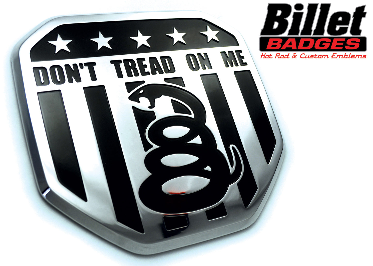 "Don't Tread on Me" - Polished / Black Shield