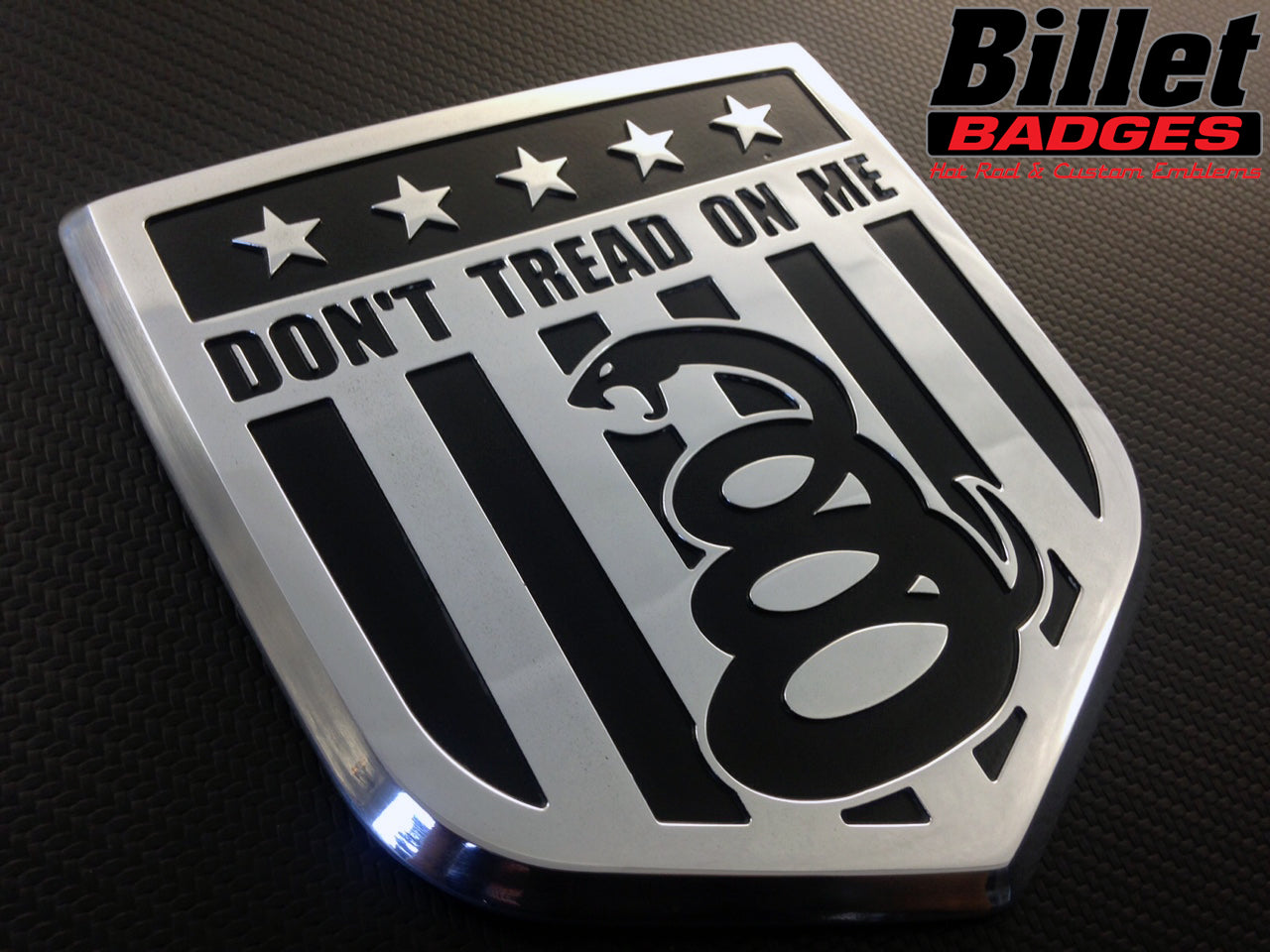 "Don't Tread on Me" - Polished / Black Shield